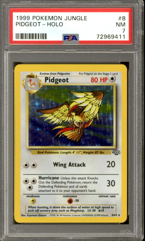 1999 Pokemon Jungle Pidgeot 8/64 PSA 7