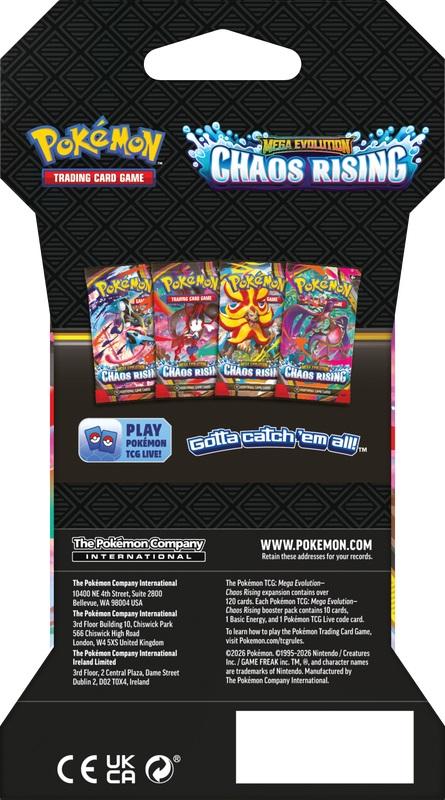 Pokemon Mega Evolution: Chaos Rising Sleeved Booster 144-Pack Case