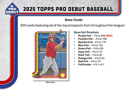 2025 Topps Pro Debut Baseball Hobby Jumbo