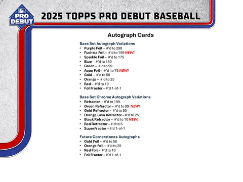 2025 Topps Pro Debut Baseball Hobby Jumbo