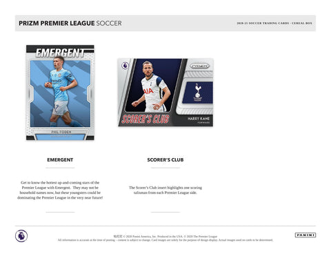 2020/21 Panini Prizm Premier League EPL Soccer Cereal