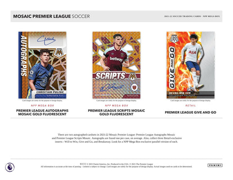 2021/22 Panini Mosaic EPL Premier League Soccer Mega