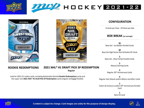 2021/22 Upper Deck MVP Hockey Hobby
