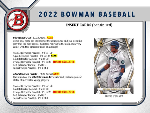 2022 Bowman Baseball Hobby