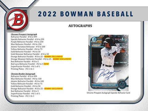 2022 Bowman Baseball Hobby