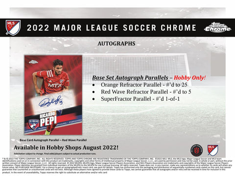 2022 Topps Chrome MLS Major League Soccer Hobby