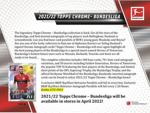 2021/22 Topps Chrome Bundesliga Soccer Hobby Lite