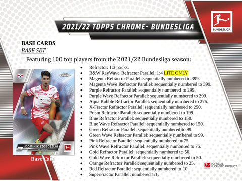 2021/22 Topps Chrome Bundesliga Soccer Hobby Lite