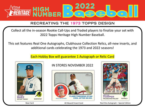2022 Topps Heritage High Number Baseball Hobby