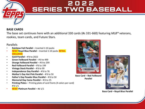2022 Topps Series 2 Baseball 7-Pack Blaster (Commemorative Relic Card!)