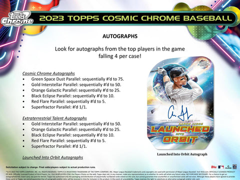 2023 Topps Cosmic Chrome Baseball Hobby