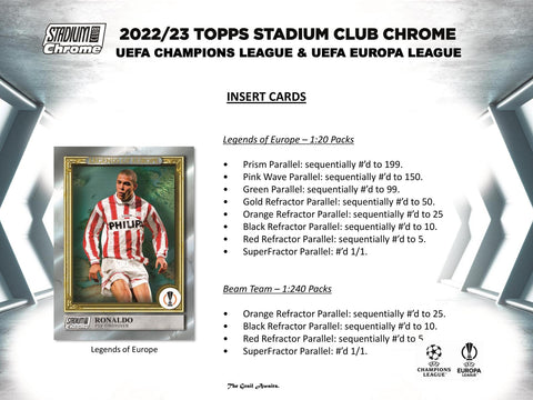 2022/23 Topps Stadium Club Chrome UEFA Club Competitions Soccer Hobby