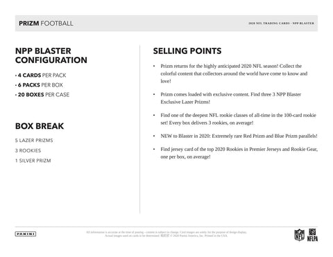 2020 Panini Prizm Football 6-Pack Blaster