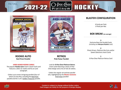 2021/22 Upper Deck O-Pee-Chee Platinum Hockey 6-Pack Blaster