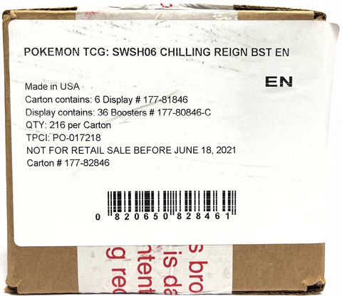 Pokemon Sword & Shield: Chilling Reign Booster