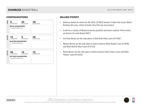 2022/23 Panini Donruss Basketball Retail 24-Pack