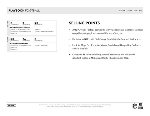 2022 Panini Playbook Football Mega (Orange Parallels!)