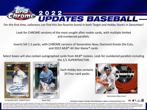 2022 Topps Chrome Update Series Baseball Hobby