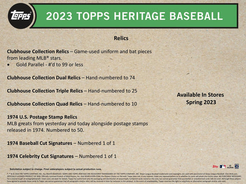 2023 Topps Heritage Baseball Hanger