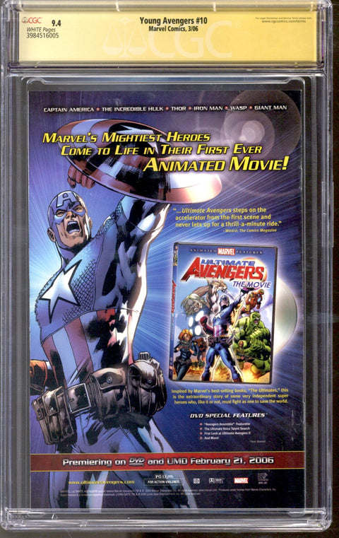 Young Avengers #10 CGC 9.4 (W) Signed By Hailee Steinfeld *3984516005*