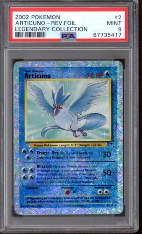 2002 Pokemon Legendary Collection #2 Articuno Reverse Holo Foil PSA 9