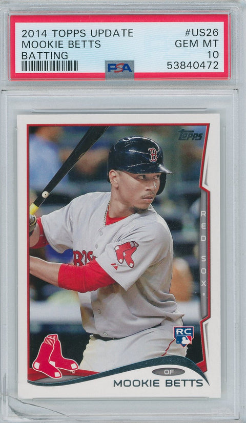 2014 Topps Baseball Update #US26 Mookie Betts Batting PSA 10