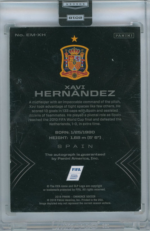 2018/19 Panini Soccer Eminince # EM-H Xavi Hernandez 5/5 Spain Auto on card