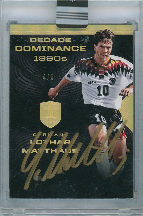 2018/19 Panini Soccer Eminince # DD-LMA Lothar Matthaus 4/5	Decade Dominance 1980s Auto on card