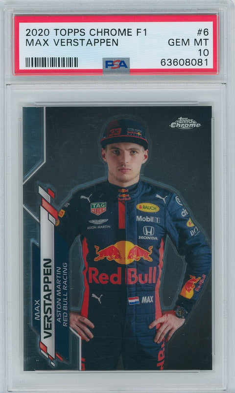 2020 Topps Formula 1 Chrome # 6 Max Verstappen PSA 10