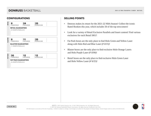 2021/22 Panini Donruss Basketball 11-Pack Blaster