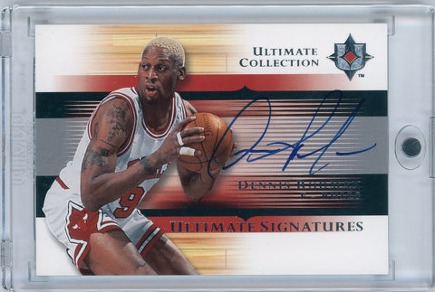 2005/06 Upper Deck Basketball Ultimate Collection #US-DE Dennis Rodman Auto on Card