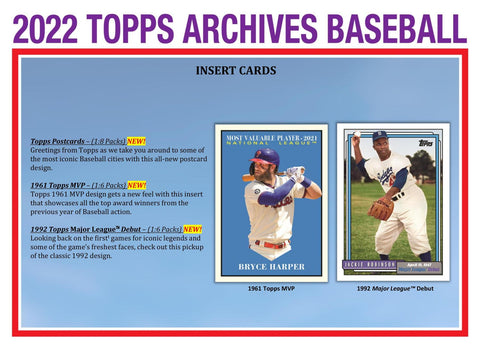 2022 Topps Archives Baseball Hobby