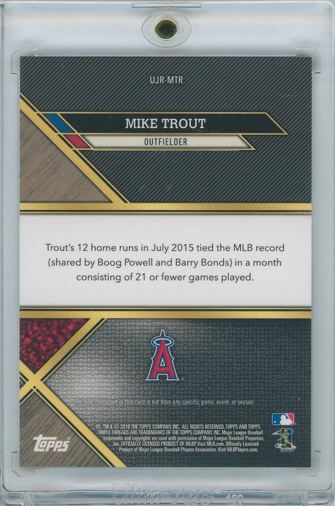 2016 Topps Baseball # UJR-MTR Mike Trout 2/3 Patch