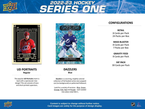 2022/23 Upper Deck Series 1 Hockey Retail 24-Pack