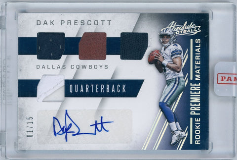 2016 Panini Absolute #29 Dak Prescott 01/15 Patch Auto Card