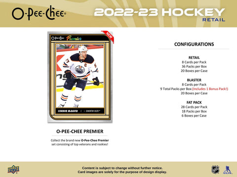 2022/23 Upper Deck O-Pee-Chee Hockey Retail 36-Pack