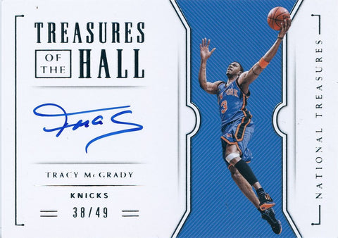 2018-19 Panini National Treasures #TH-TMG Tracy McGrady 38/49 Auto on Card