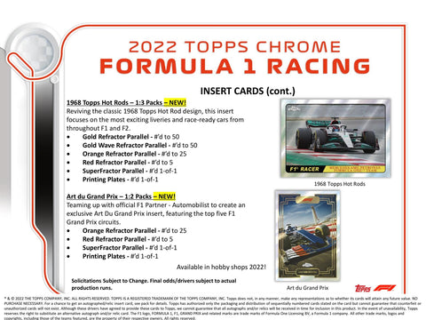2022 Topps Chrome F1 Formula 1 Hobby Lite