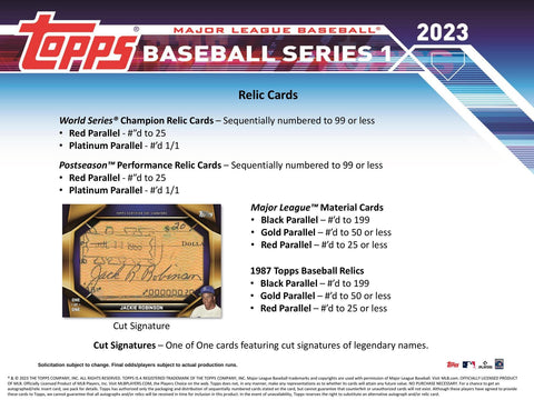 2023 Topps Series 1 Baseball Hanger