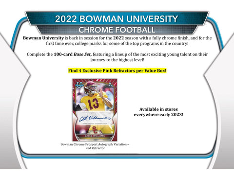 2022 Bowman Chrome University Football 7-Pack Blaster