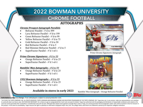 2022 Bowman Chrome University Football 7-Pack Blaster