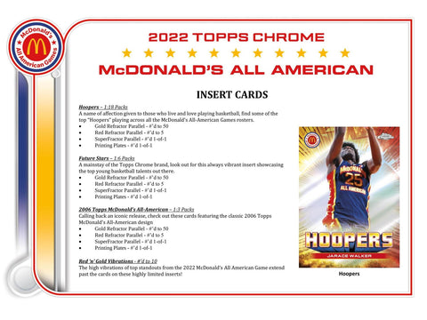 2022 Topps McDonald's All American Chrome Basketball 7-Pack Blaster