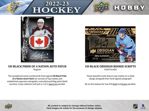 2022/23 Upper Deck SPx Hockey Hobby