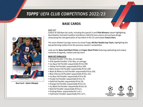 2022/23 Topps UEFA Club Competitions Soccer Hobby