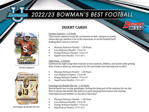 2022/23 Bowman University Best Football Hobby
