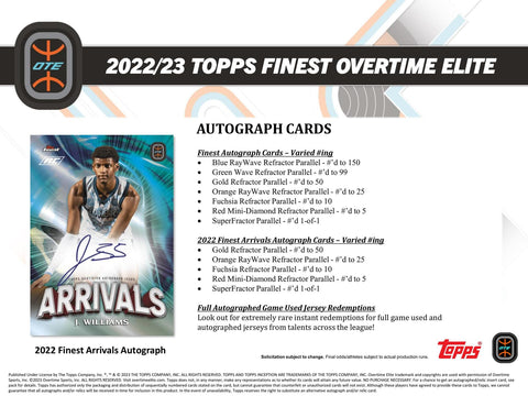 2022/23 Topps Finest Overtime Elite Basketball Hobby