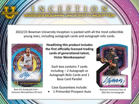 2022/23 Bowman University Inception Hobby