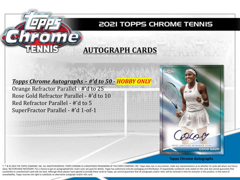 2021 Topps Chrome Tennis Hobby