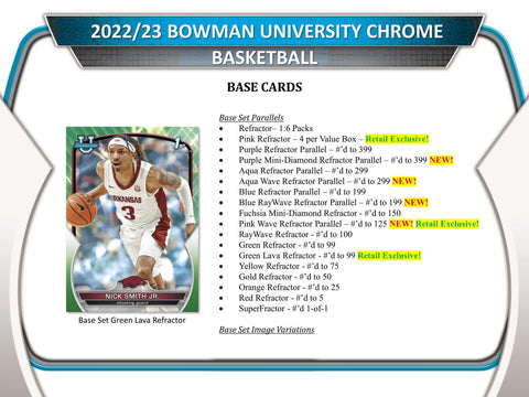 2022/23 Bowman University Chrome Basketball 7-Pack Blaster