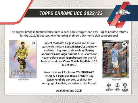 2022/23 Topps Chrome UEFA Club Competitions Soccer Hobby LITE